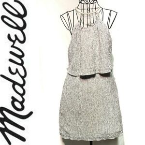 Madewell Dream Drift Overlay Dress Striped Crepe